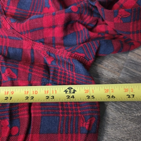 Torrid Women's Disney Rayon Plaid Long Sleeve Button Up Flannel Shirt Size 3 - Picture 3 of 6